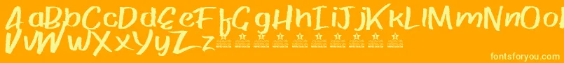 PaperRibRegPersonalUse Font – Yellow Fonts on Orange Background