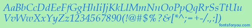 QueensI Font – Blue Fonts on Green Background