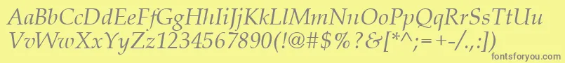 QueensI Font – Gray Fonts on Yellow Background