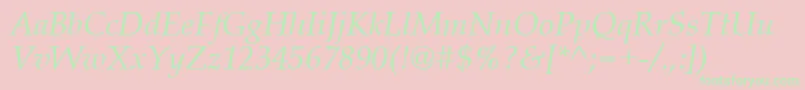 QueensI Font – Green Fonts on Pink Background