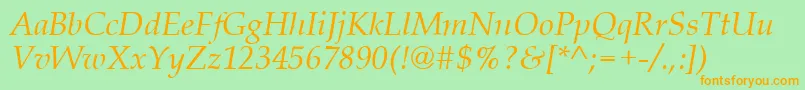 QueensI Font – Orange Fonts on Green Background