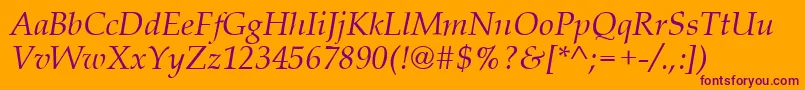 QueensI Font – Purple Fonts on Orange Background
