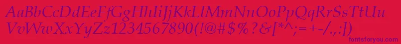 QueensI Font – Purple Fonts on Red Background