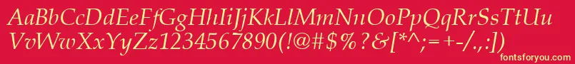 QueensI Font – Yellow Fonts on Red Background