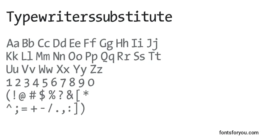 A fonte Typewriterssubstitute – alfabeto, números, caracteres especiais