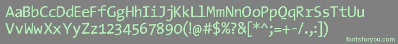 Fonte Typewriterssubstitute – fontes verdes em um fundo cinza