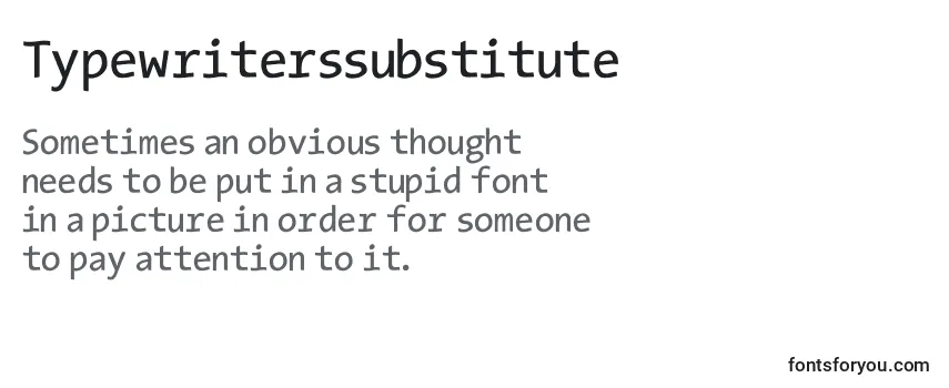 Review of the Typewriterssubstitute Font