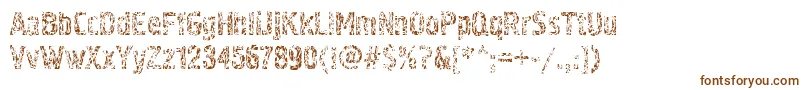 Pollock4ctt-Schriftart – Braune Schriften auf weißem Hintergrund