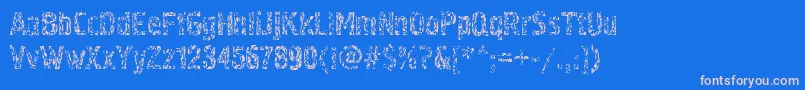 Pollock4ctt-Schriftart – Rosa Schriften auf blauem Hintergrund