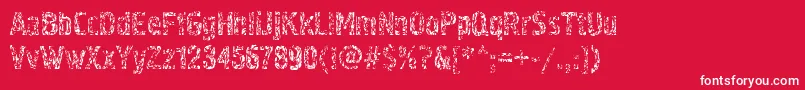 Pollock4ctt-Schriftart – Weiße Schriften auf rotem Hintergrund
