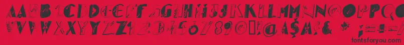 Czcionka Glitteroblique – czarne czcionki na czerwonym tle