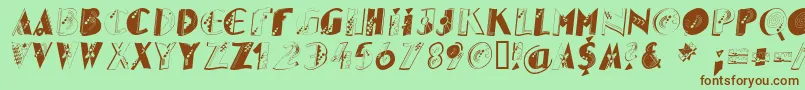 Glitteroblique Font – Brown Fonts on Green Background