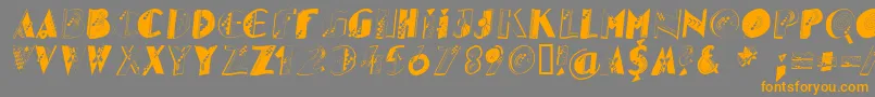 Glitteroblique Font – Orange Fonts on Gray Background