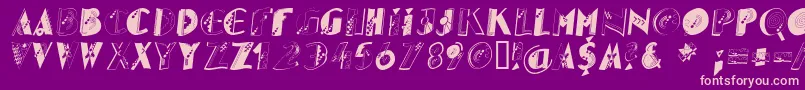 Glitteroblique Font – Pink Fonts on Purple Background