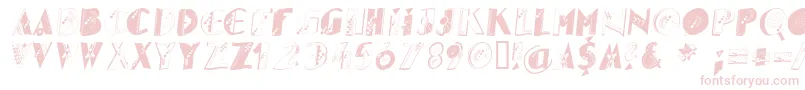 Glitteroblique Font – Pink Fonts on White Background