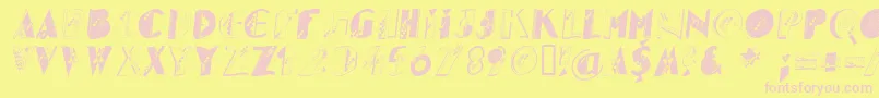 Glitteroblique Font – Pink Fonts on Yellow Background