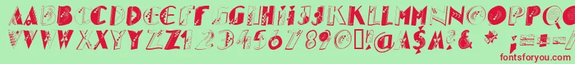 Glitteroblique Font – Red Fonts on Green Background