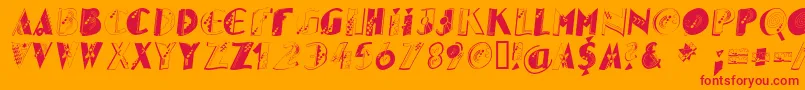 Glitteroblique Font – Red Fonts on Orange Background