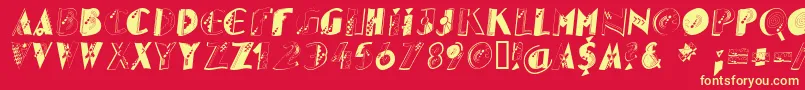 Glitteroblique Font – Yellow Fonts on Red Background