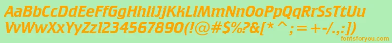 CrilleeItalicBt Font – Orange Fonts on Green Background