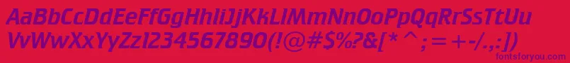 CrilleeItalicBt Font – Purple Fonts on Red Background