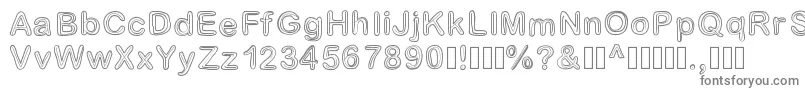 Jesuisdoublee-fontti – harmaat kirjasimet valkoisella taustalla