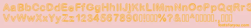 Jesuisdoublee-Schriftart – Orangefarbene Schriften auf rosa Hintergrund