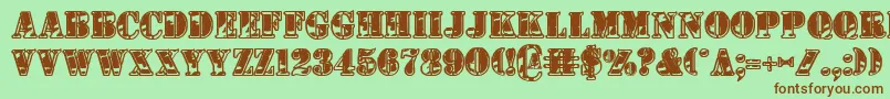 1stcav2-fontti – ruskeat fontit vihreällä taustalla