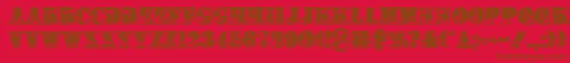 1stcav2 Font – Brown Fonts on Red Background