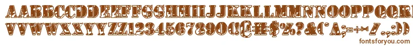 1stcav2 Font – Brown Fonts on White Background