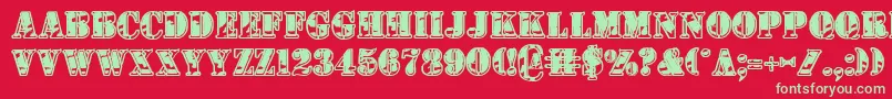 1stcav2 Font – Green Fonts on Red Background