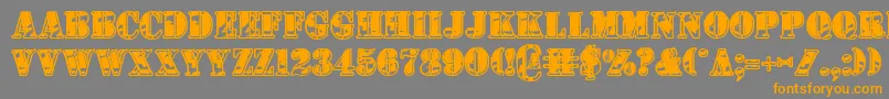 1stcav2 Font – Orange Fonts on Gray Background