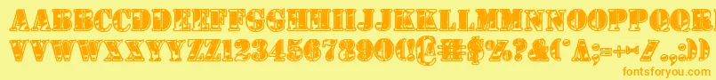 1stcav2 Font – Orange Fonts on Yellow Background