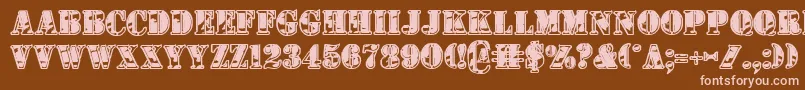 1stcav2 Font – Pink Fonts on Brown Background