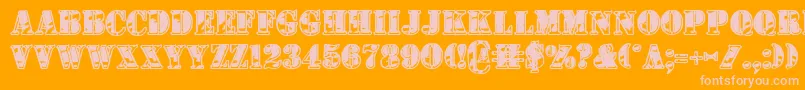 1stcav2 Font – Pink Fonts on Orange Background