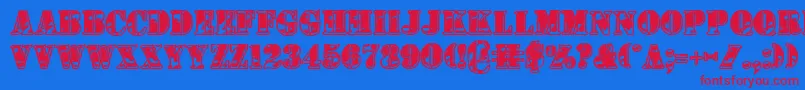 1stcav2 Font – Red Fonts on Blue Background