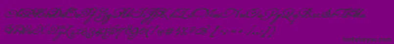 RoanokeScript-Schriftart – Schwarze Schriften auf violettem Hintergrund