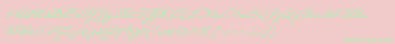 RoanokeScript Font – Green Fonts on Pink Background