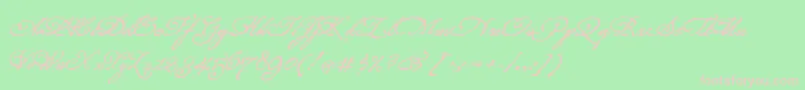 RoanokeScript Font – Pink Fonts on Green Background