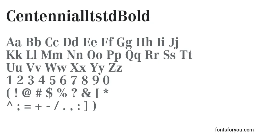Fuente CentennialltstdBold - alfabeto, números, caracteres especiales
