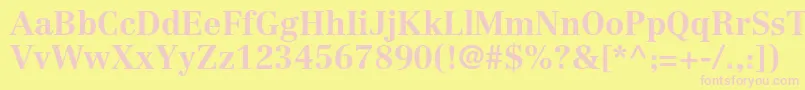 CentennialltstdBold-fontti – vaaleanpunaiset fontit keltaisella taustalla