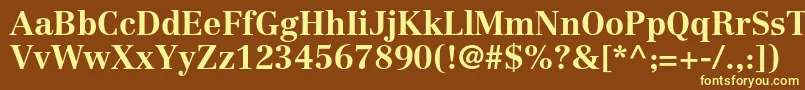 CentennialltstdBold-fontti – keltaiset fontit ruskealla taustalla