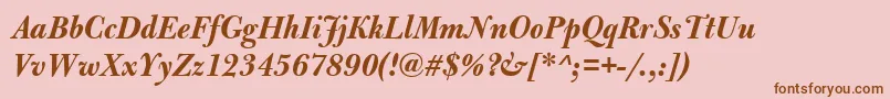 Шрифт BulmerMtDisplayBolditalic – коричневые шрифты на розовом фоне