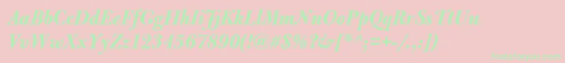 BulmerMtDisplayBolditalic Font – Green Fonts on Pink Background