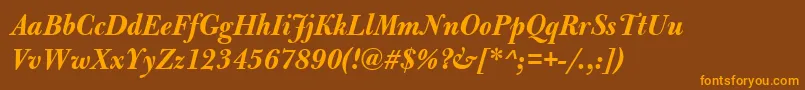 BulmerMtDisplayBolditalic Font – Orange Fonts on Brown Background