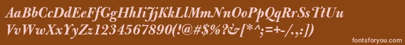 BulmerMtDisplayBolditalic Font – Pink Fonts on Brown Background