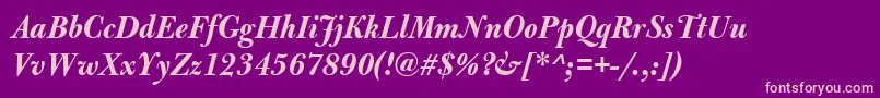 BulmerMtDisplayBolditalic Font – Pink Fonts on Purple Background