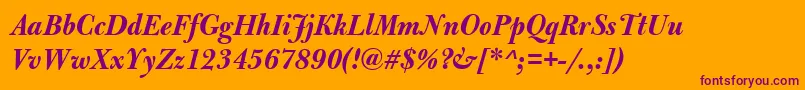 Шрифт BulmerMtDisplayBolditalic – фиолетовые шрифты на оранжевом фоне