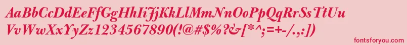 BulmerMtDisplayBolditalic Font – Red Fonts on Pink Background