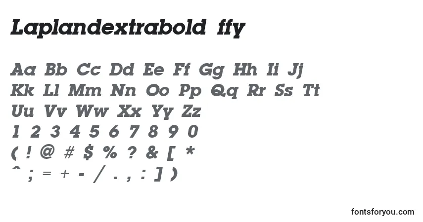 A fonte Laplandextrabold ffy – alfabeto, números, caracteres especiais